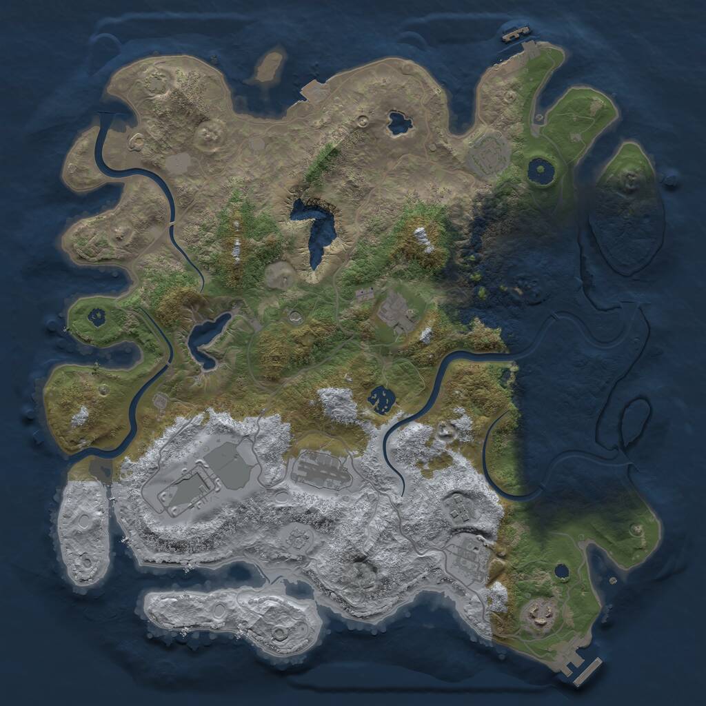Rust Map: Procedural Map, Size: 4000, Seed: 1776362567, 14 Monuments