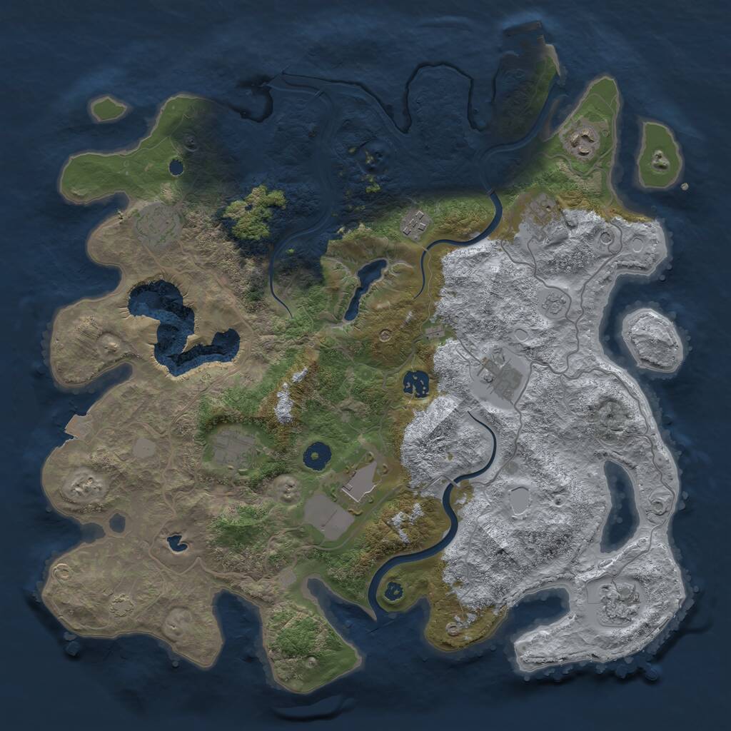 Rust Map: Procedural Map, Size: 4000, Seed: 900226463, 14 Monuments