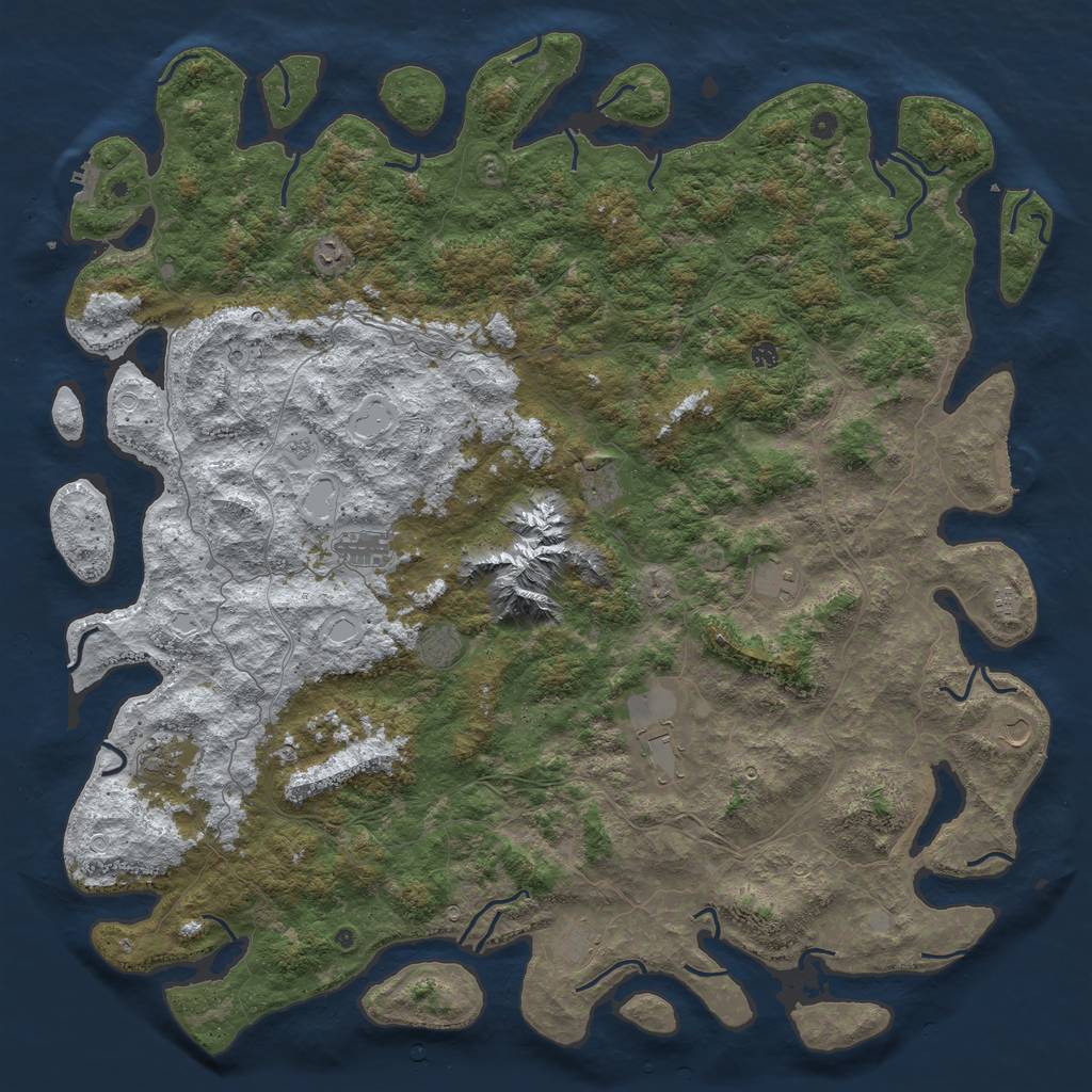 Rust Map: Procedural Map, Size: 6000, Seed: 340006, 20 Monuments
