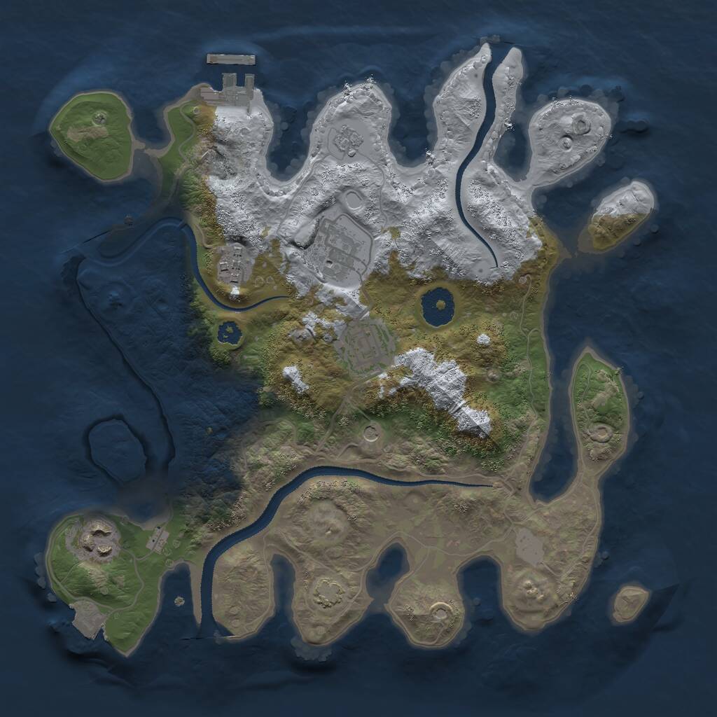 Rust Map: Procedural Map, Size: 3000, Seed: 984057764, 9 Monuments