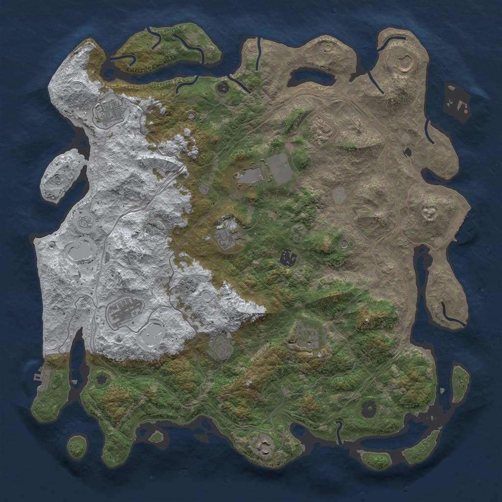 Rust Map: Procedural Map, Size: 4500, Seed: 2191406, 20 Monuments