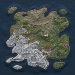 Thumbnail Rust Map: Procedural Map, Size: 3500, Seed: 932462345, 17 Monuments