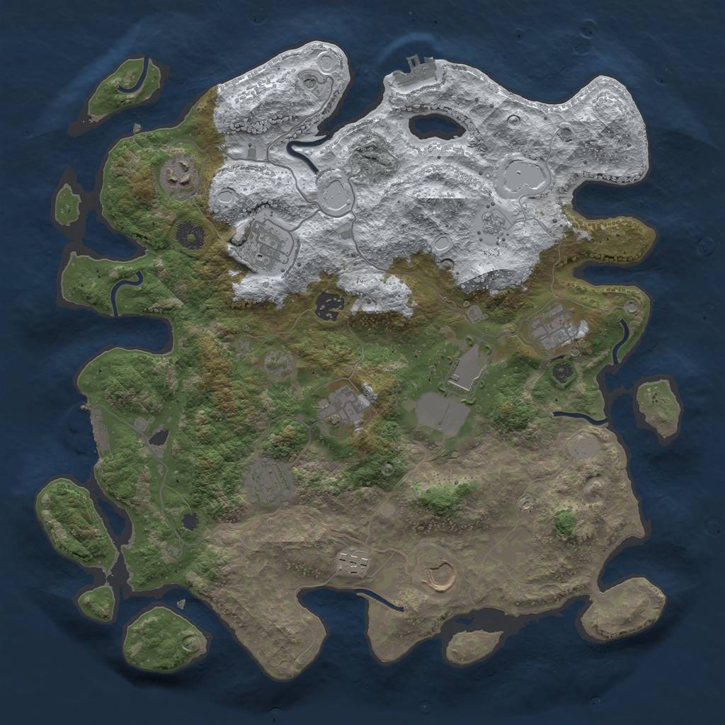 Rust Map: Procedural Map, Size: 3750, Seed: 962241023, 18 Monuments