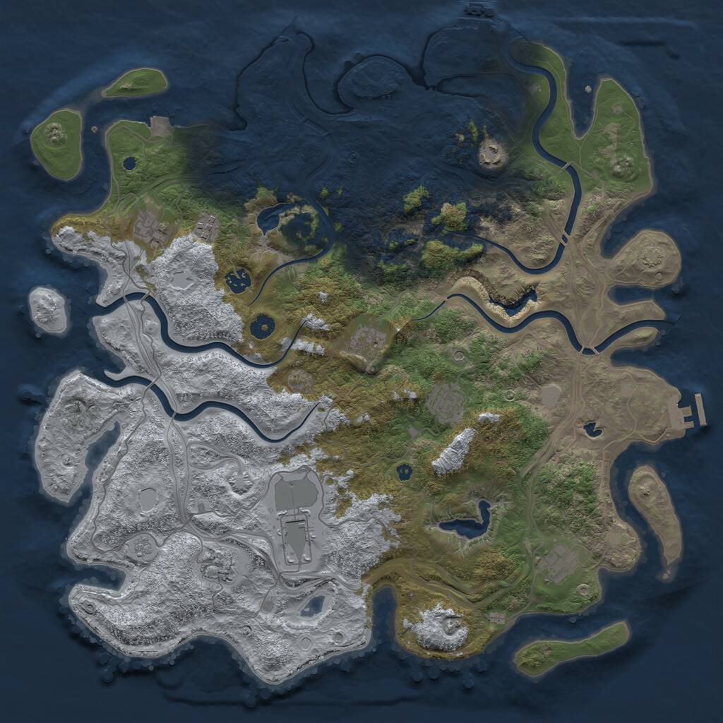 Rust Map: Procedural Map, Size: 4500, Seed: 229722, 15 Monuments