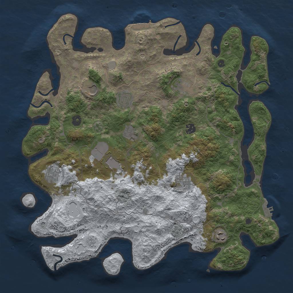Rust Map: Procedural Map, Size: 4200, Seed: 2070, 19 Monuments
