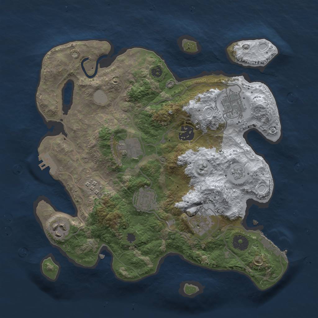 Rust Map: Procedural Map, Size: 3000, Seed: 2060214022, 15 Monuments