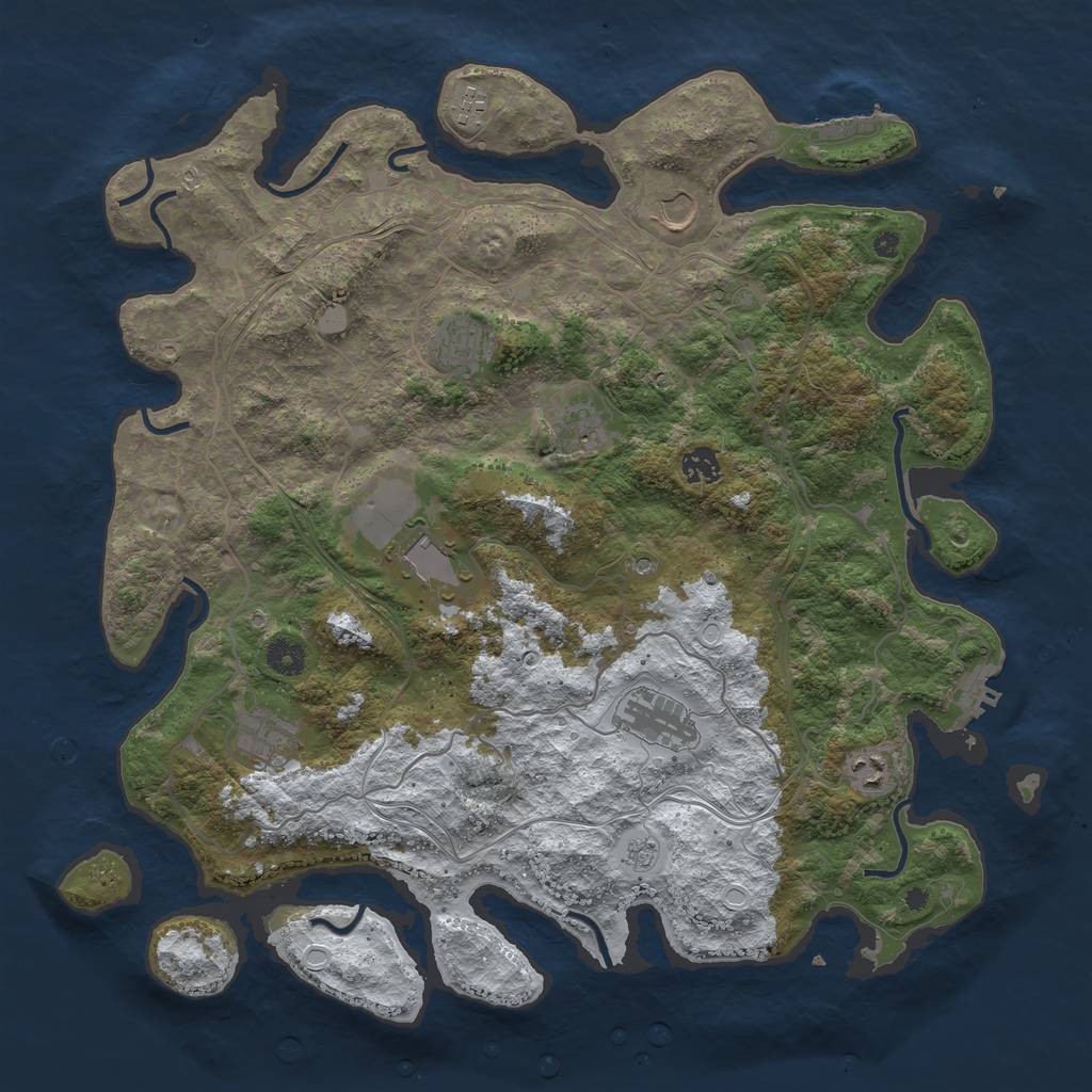 Rust Map: Procedural Map, Size: 4250, Seed: 38999174, 18 Monuments