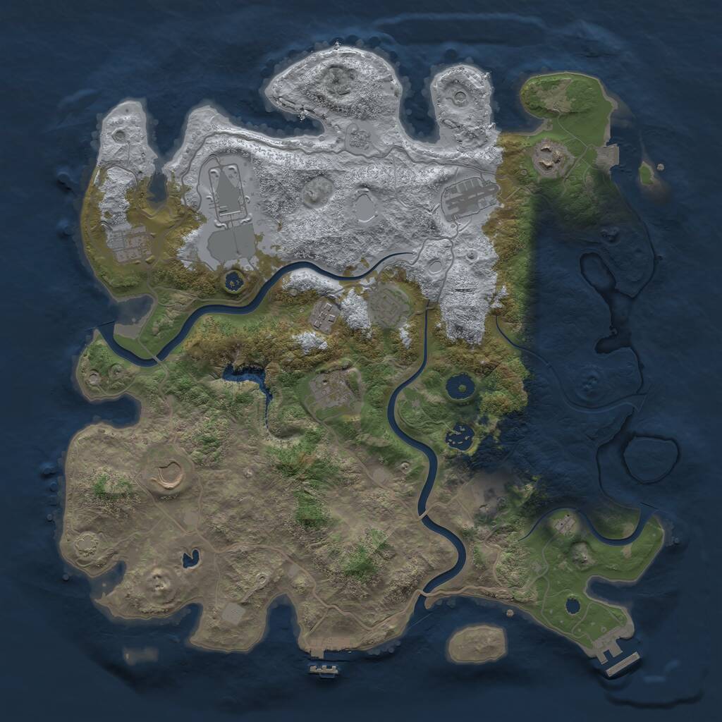 Rust Map: Procedural Map, Size: 4000, Seed: 176374905, 16 Monuments