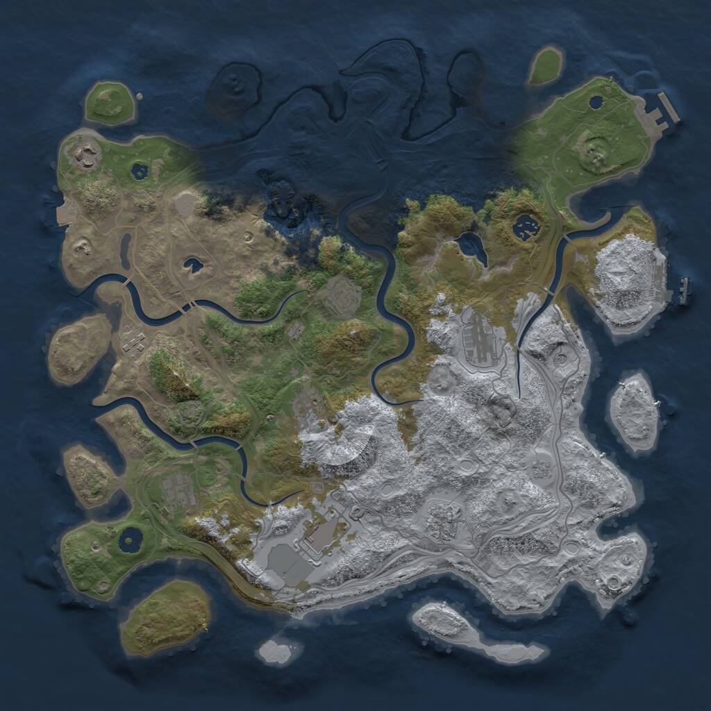 Rust Map: Procedural Map, Size: 4250, Seed: 879530, 15 Monuments