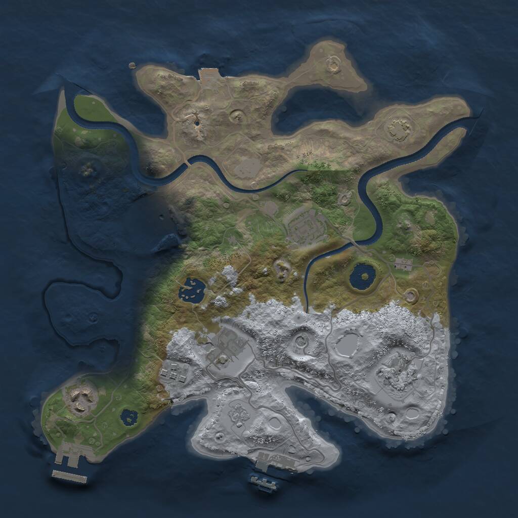 Rust Map: Procedural Map, Size: 3000, Seed: 132638909, 13 Monuments