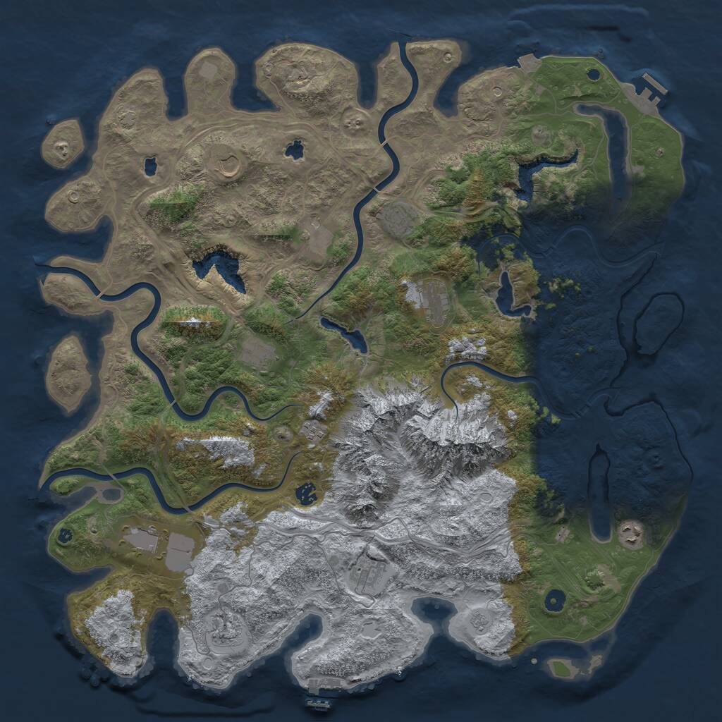 Rust Map: Procedural Map, Size: 5000, Seed: 453607472, 17 Monuments