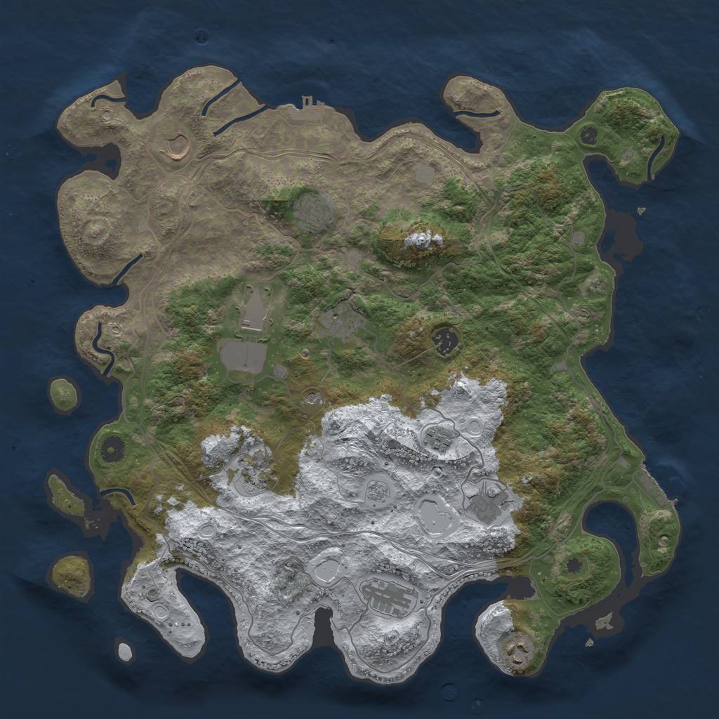 Rust Map: Procedural Map, Size: 4250, Seed: 7584633, 19 Monuments