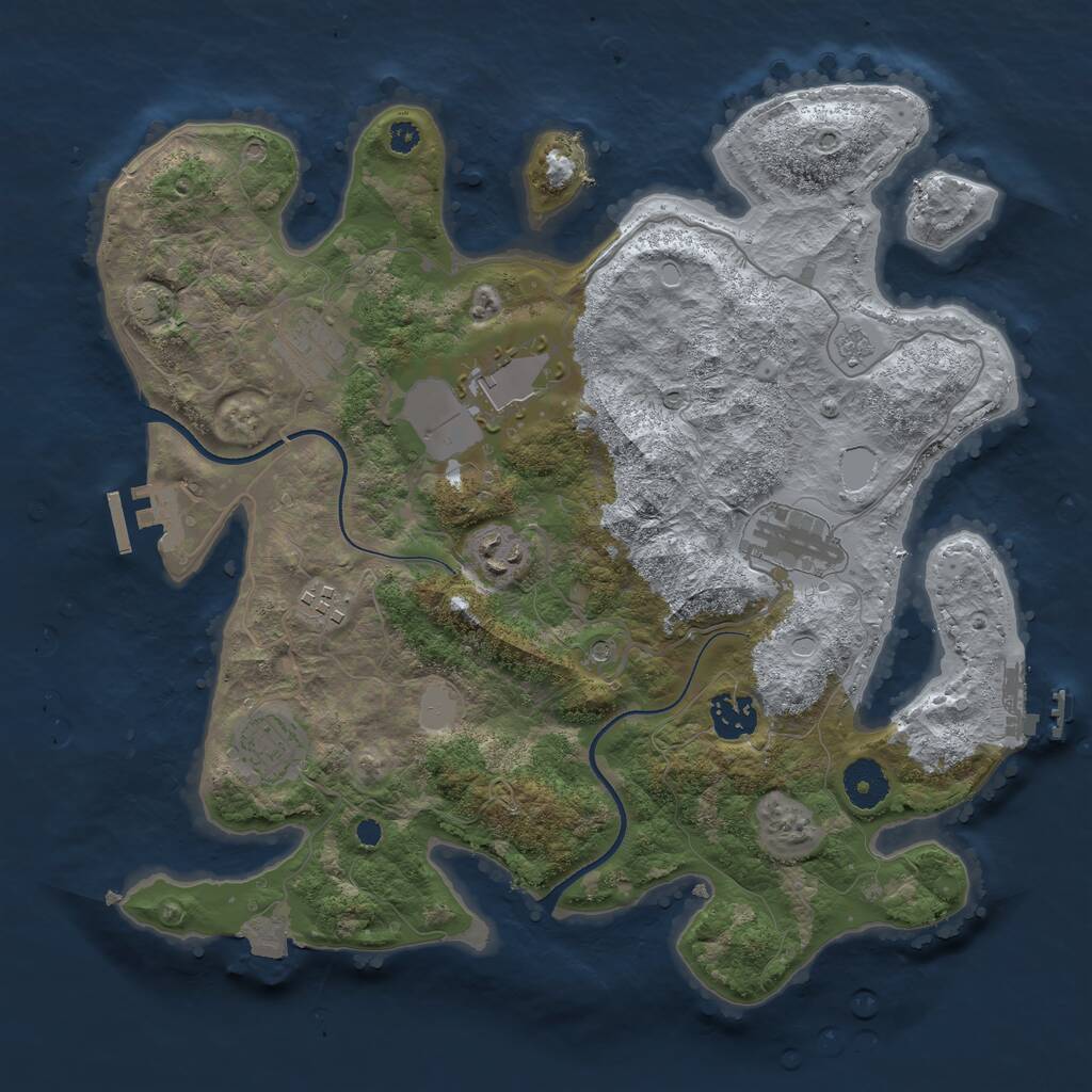 Rust Map: Procedural Map, Size: 3500, Seed: 2010798582, 13 Monuments