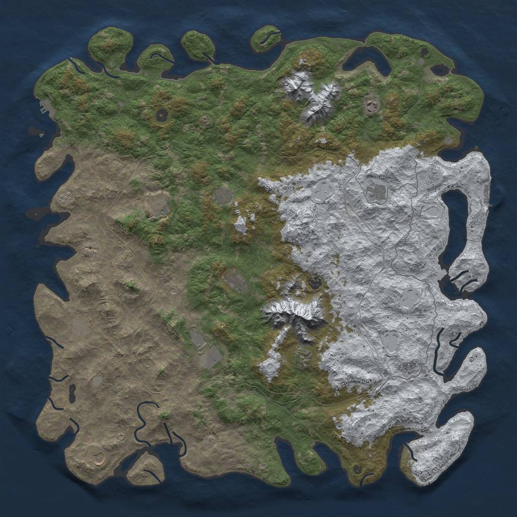 Rust Map: Procedural Map, Size: 6000, Seed: 888943581, 20 Monuments