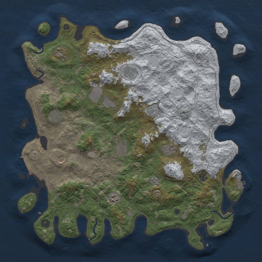 Rust Map: Procedural Map, Size: 4500, Seed: 1534766804, 20 Monuments