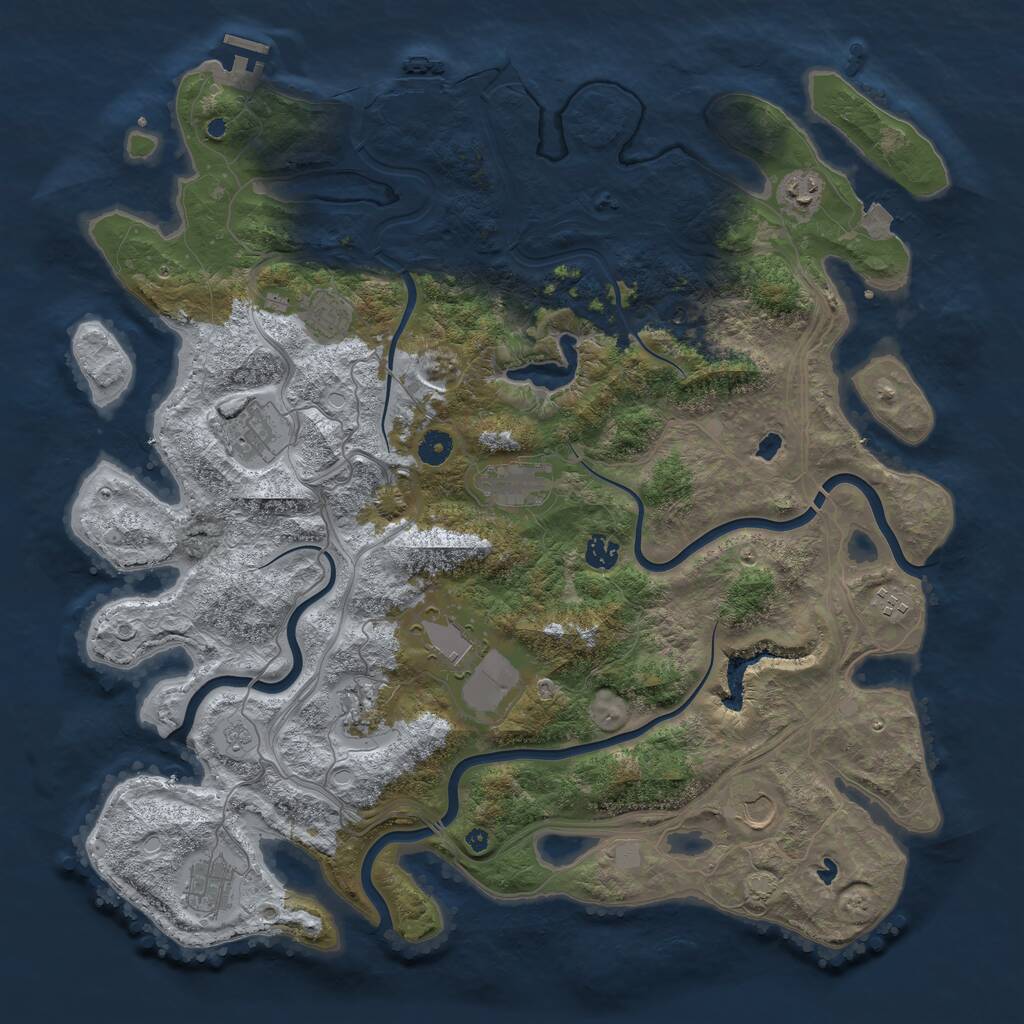 Rust Map: Procedural Map, Size: 4500, Seed: 508368823, 16 Monuments