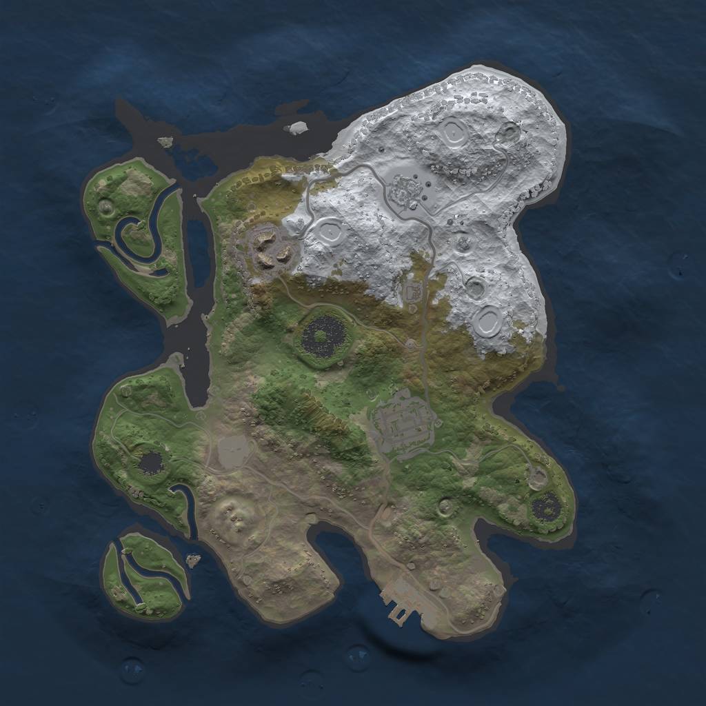 Rust Map: Procedural Map, Size: 2500, Seed: 60153438, 9 Monuments