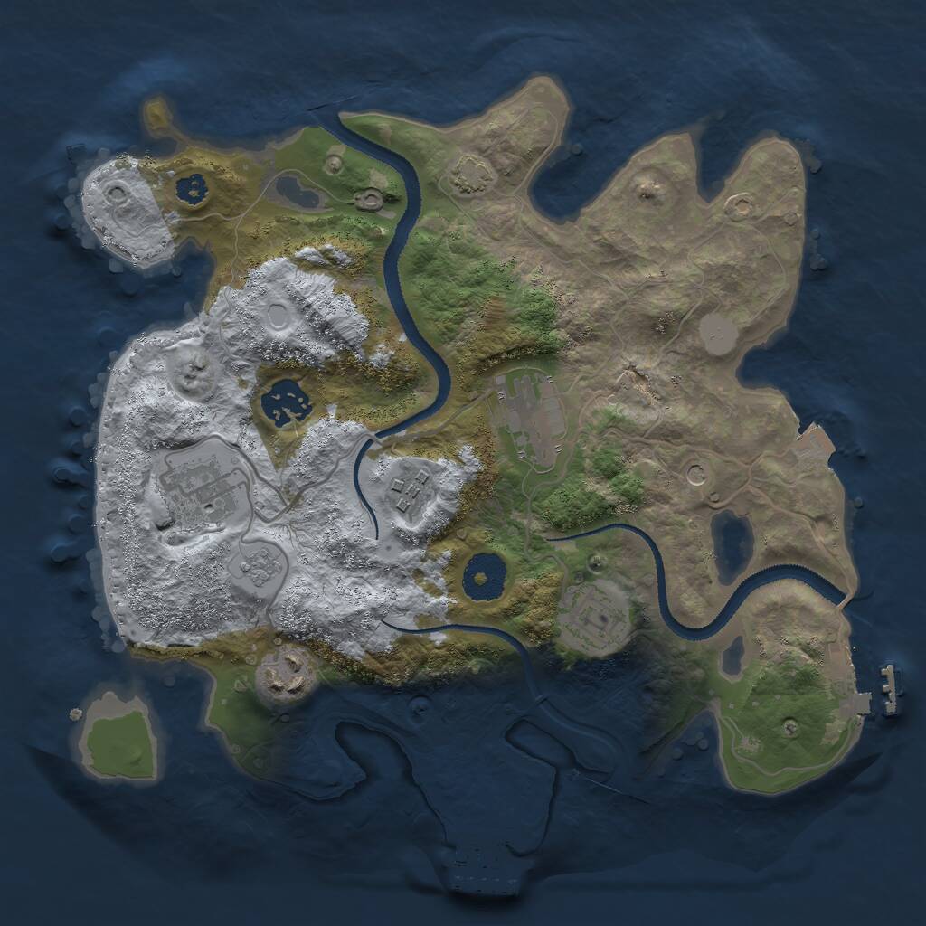 Rust Map: Procedural Map, Size: 3000, Seed: 770412508, 12 Monuments