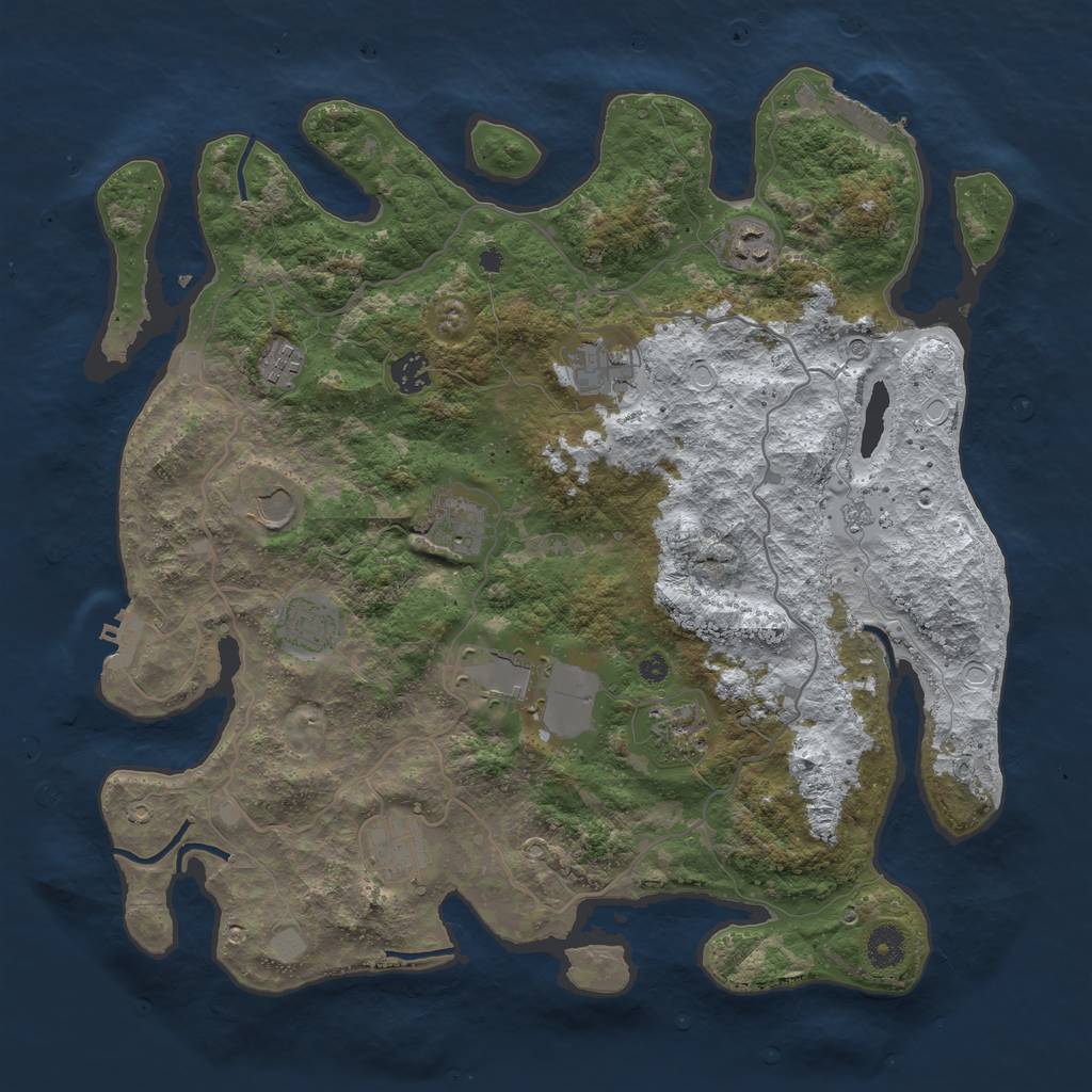 Rust Map: Procedural Map, Size: 4000, Seed: 21987732, 19 Monuments
