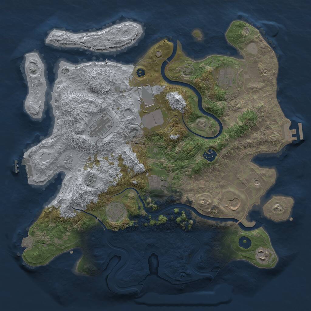 Rust Map: Procedural Map, Size: 3750, Seed: 625587874, 15 Monuments
