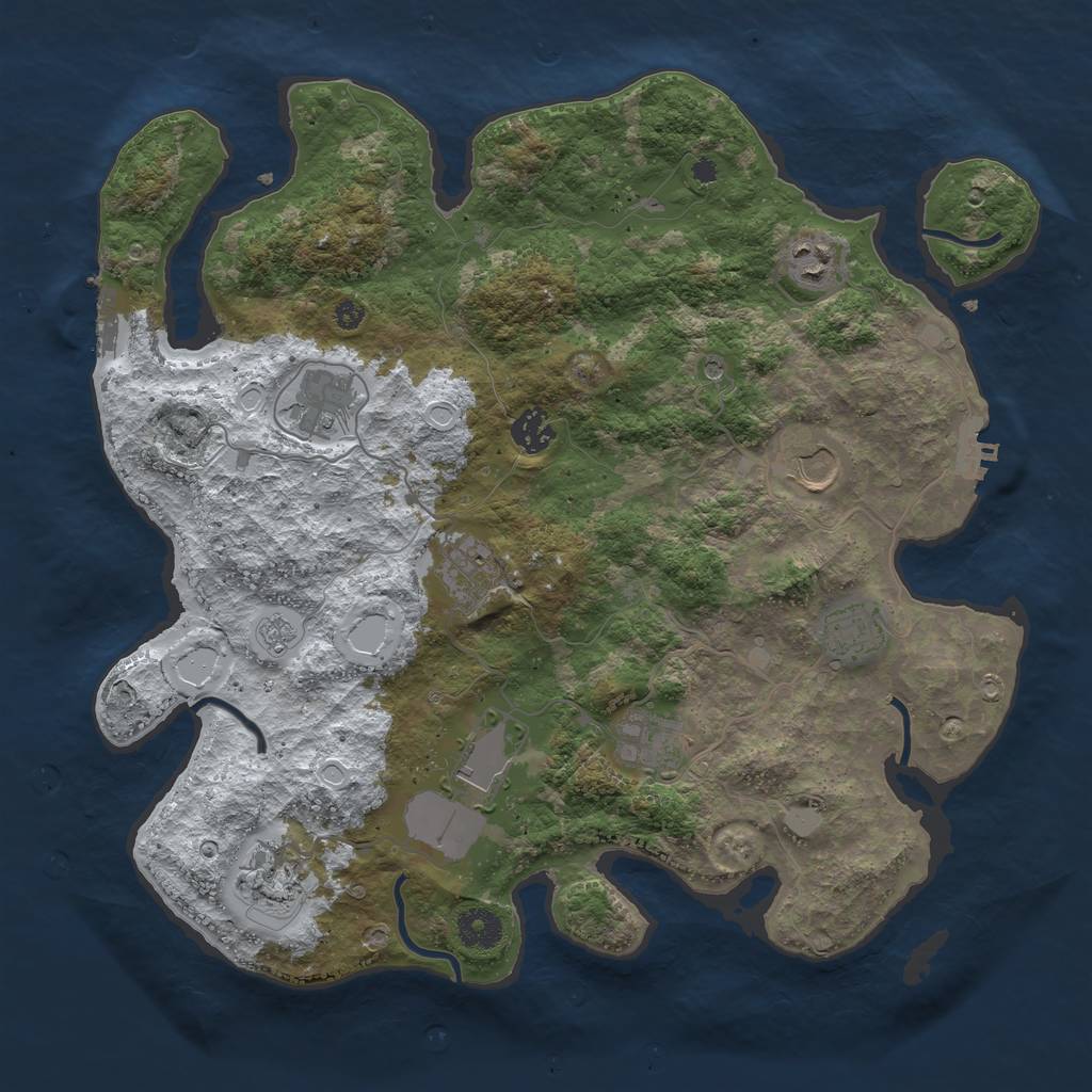 Rust Map: Procedural Map, Size: 3750, Seed: 920668204, 18 Monuments