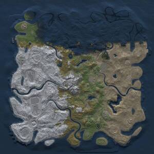 Thumbnail Rust Map: Procedural Map, Size: 5000, Seed: 235486, 16 Monuments