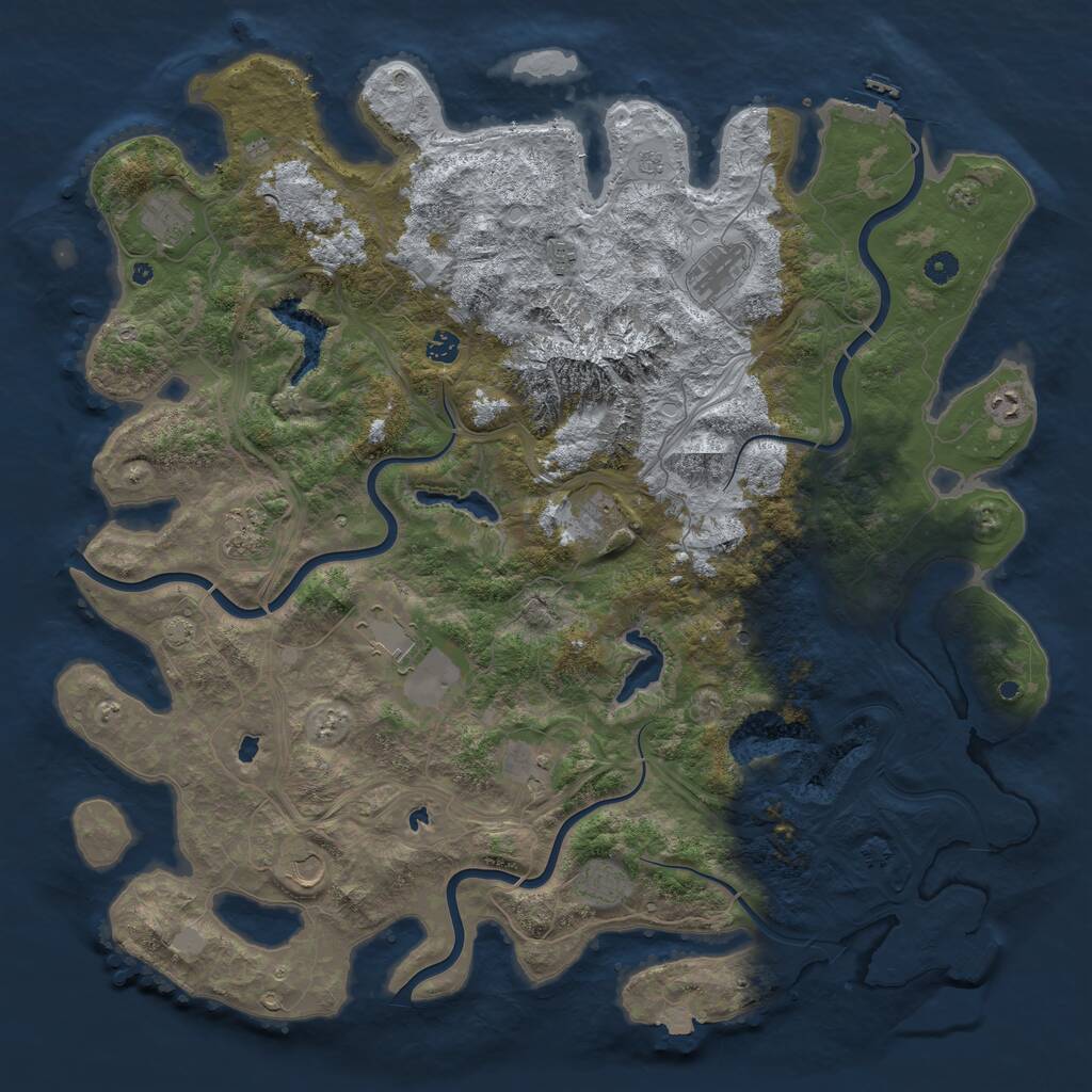 Rust Map: Procedural Map, Size: 5000, Seed: 2133234909, 17 Monuments