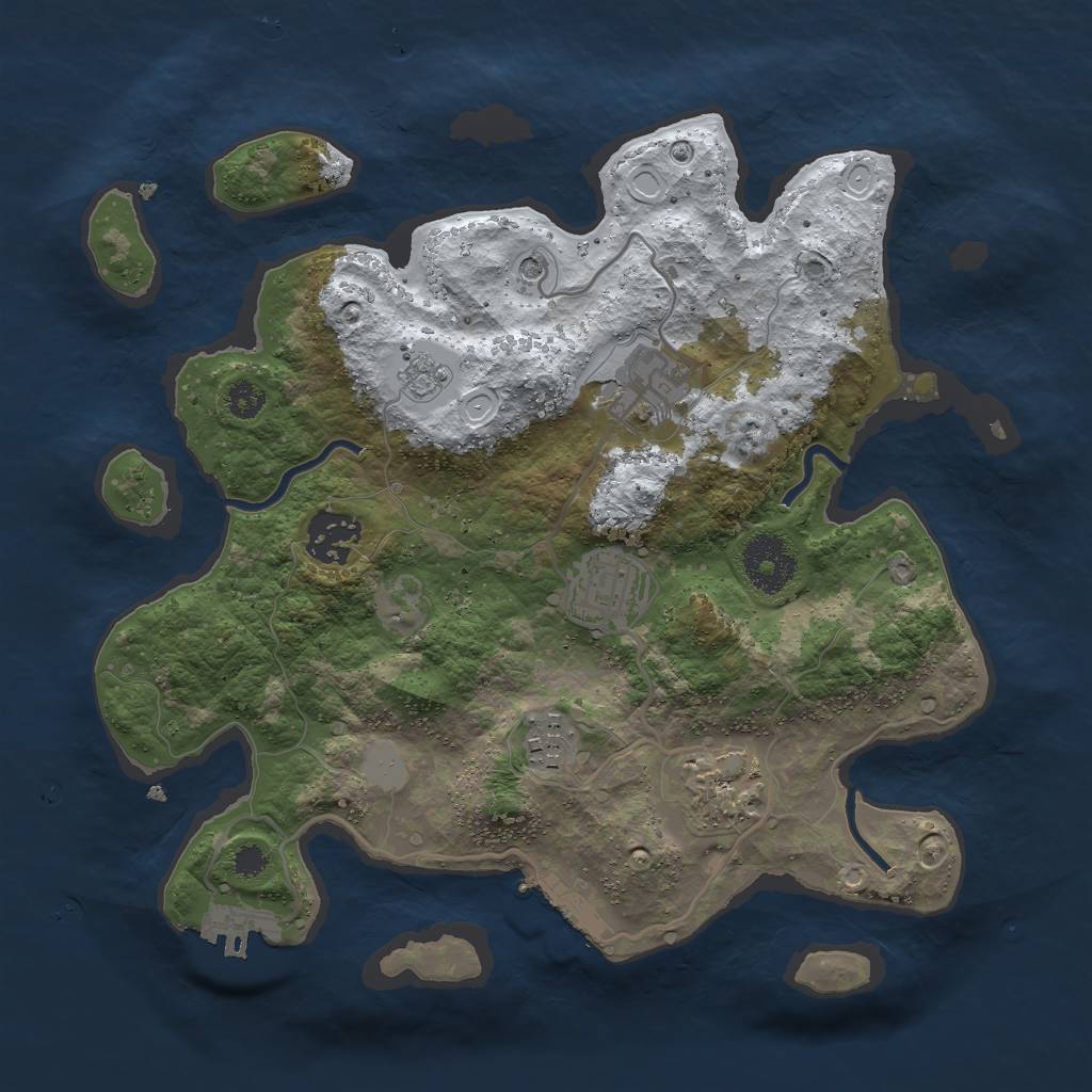 Rust Map: Procedural Map, Size: 3000, Seed: 449663408, 14 Monuments