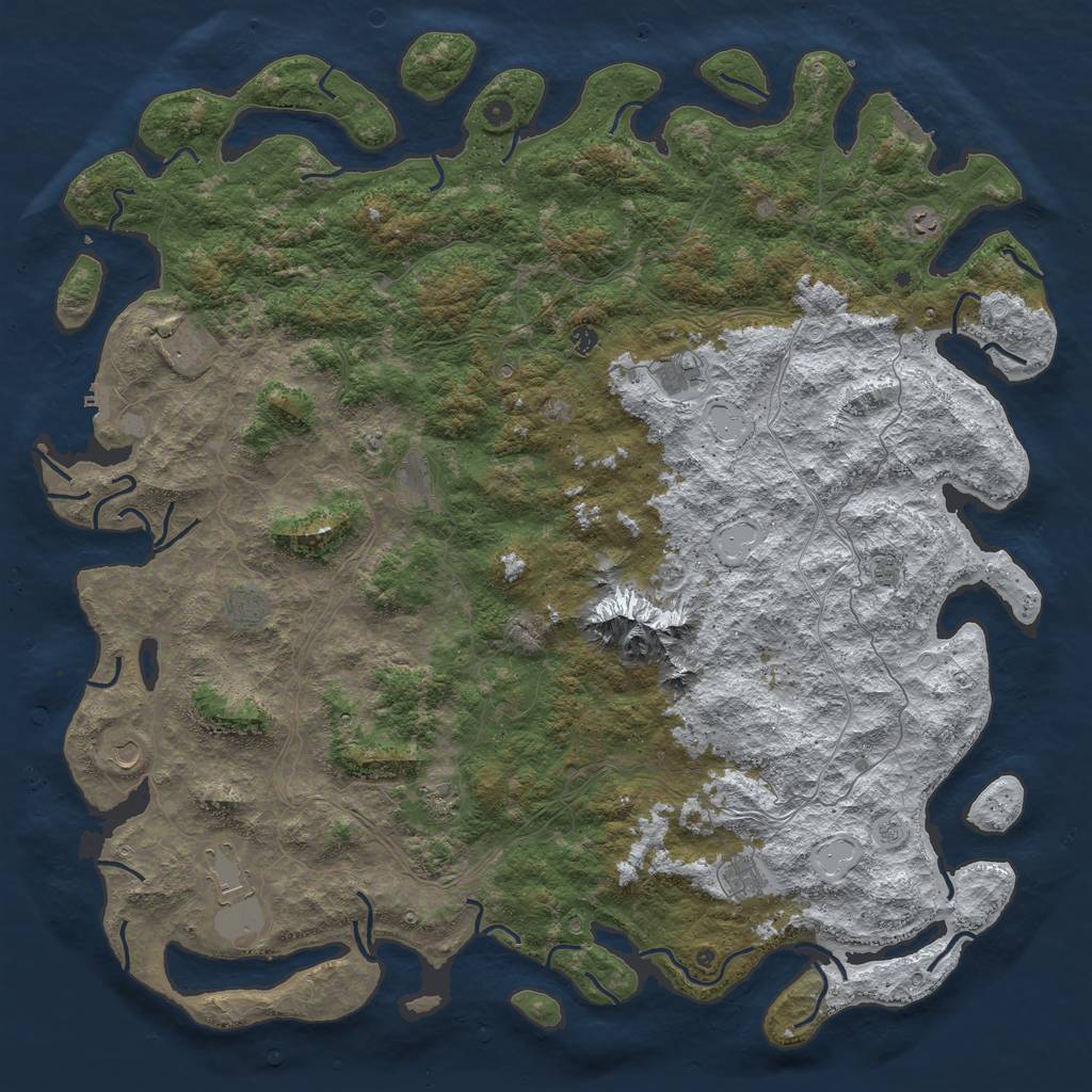 Rust Map: Procedural Map, Size: 6000, Seed: 306495, 20 Monuments