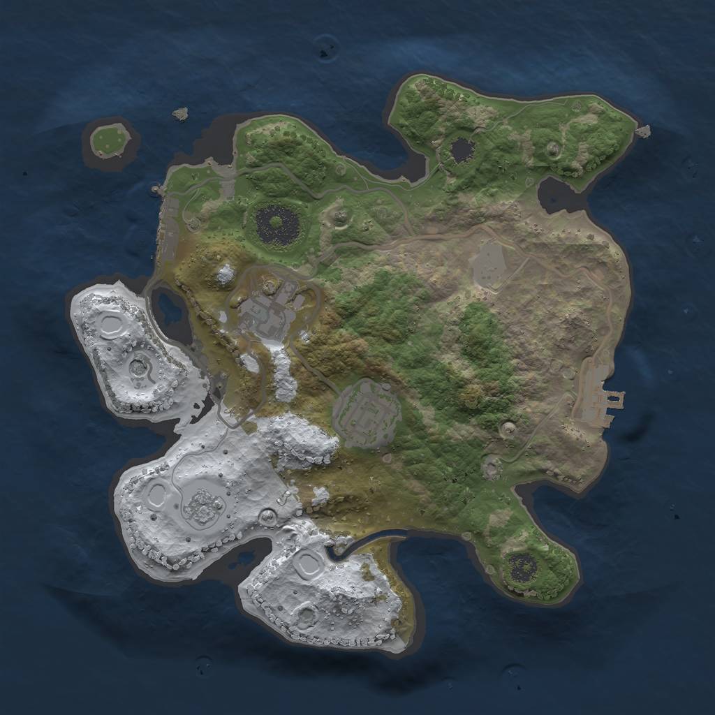 Rust Map: Procedural Map, Size: 2500, Seed: 1334330148, 11 Monuments