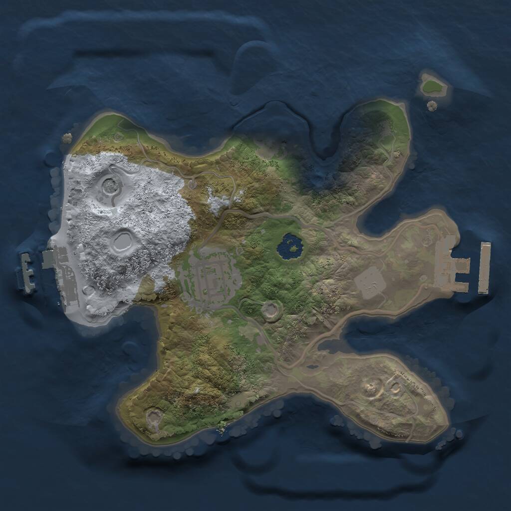 Rust Map: Procedural Map, Size: 2000, Seed: 532354, 5 Monuments