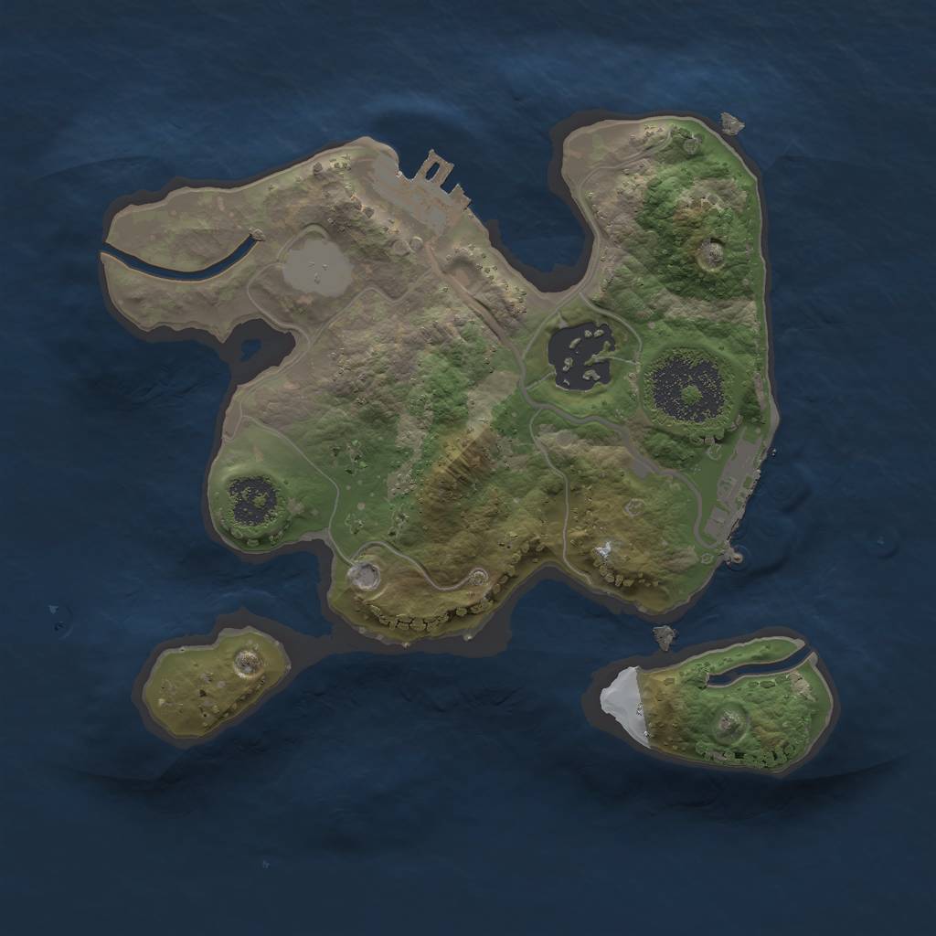 Rust Map: Procedural Map, Size: 2000, Seed: 21541, 8 Monuments