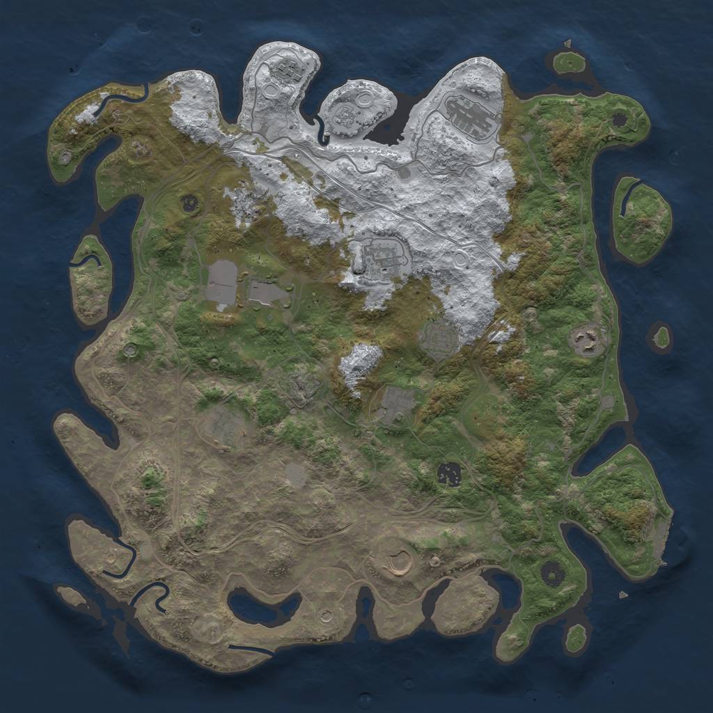 Rust Map: Procedural Map, Size: 4250, Seed: 478847, 19 Monuments