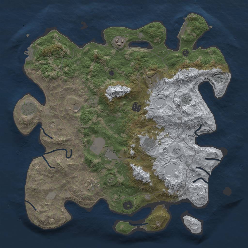 Rust Map: Procedural Map, Size: 4000, Seed: 1651703781, 18 Monuments