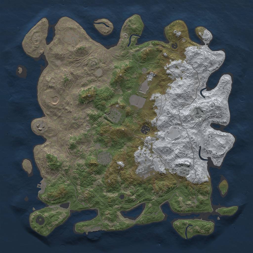 Rust Map: Procedural Map, Size: 4250, Seed: 5009, 18 Monuments