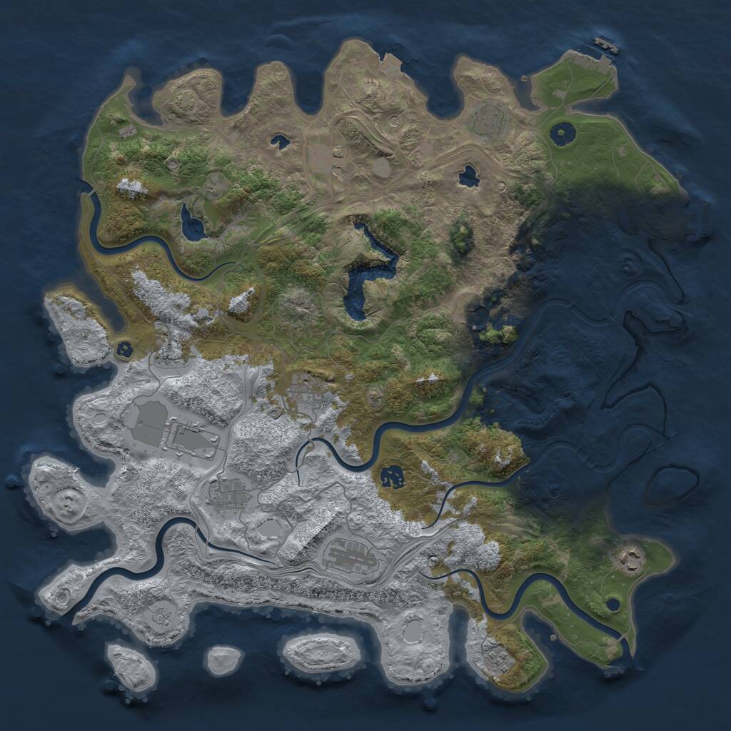 Rust Map: Procedural Map, Size: 4500, Seed: 4419705, 17 Monuments