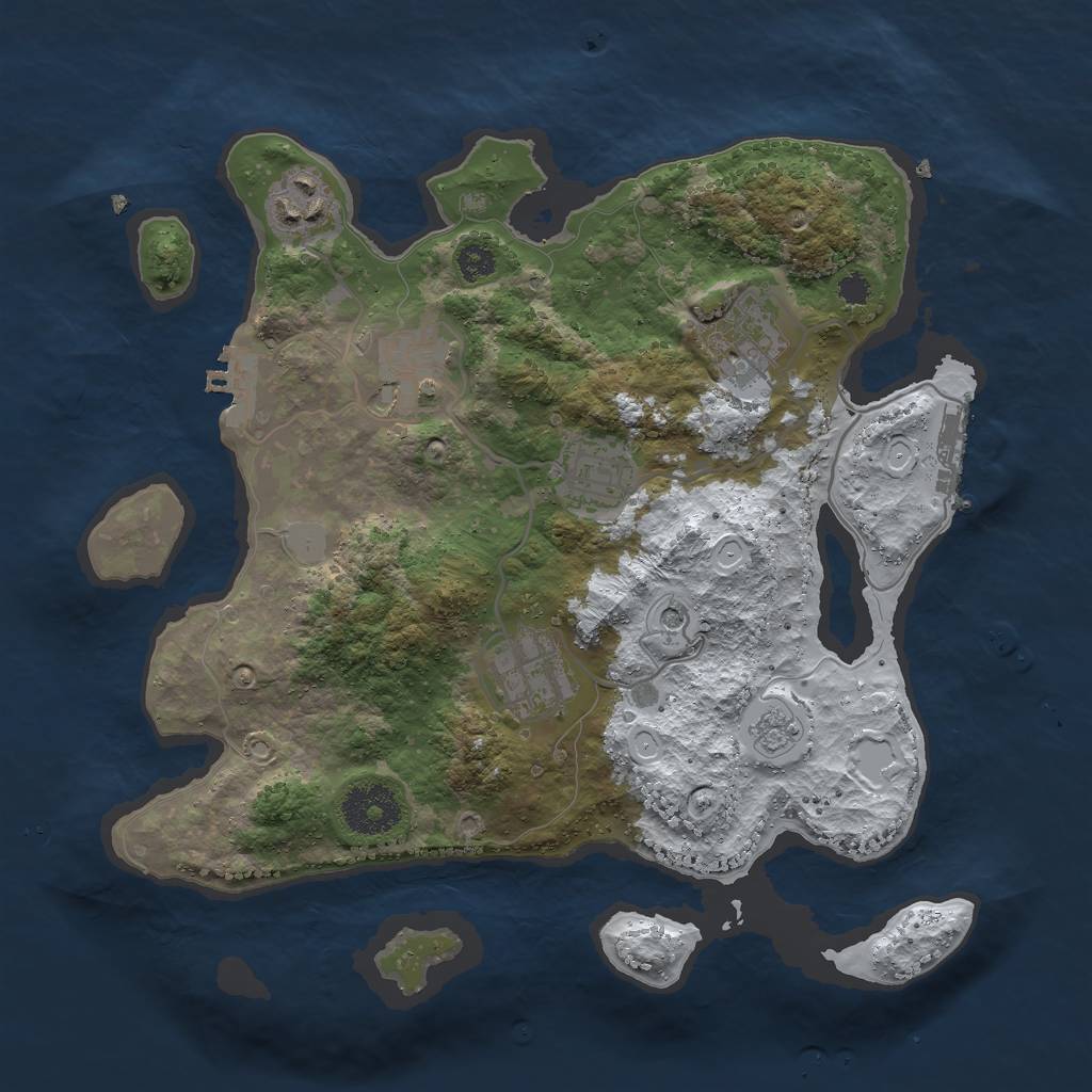 Rust Map: Procedural Map, Size: 3000, Seed: 1986, 14 Monuments