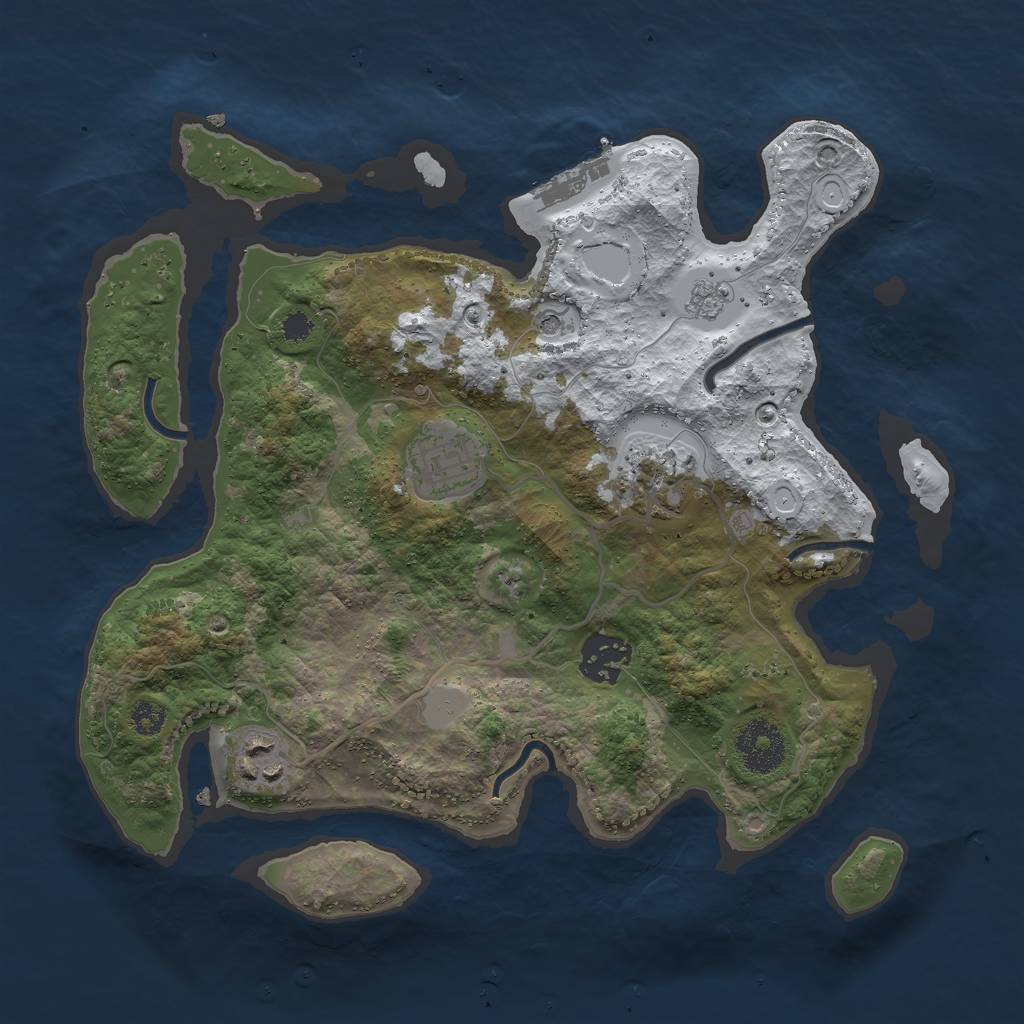 Rust Map: Procedural Map, Size: 3000, Seed: 618994, 12 Monuments