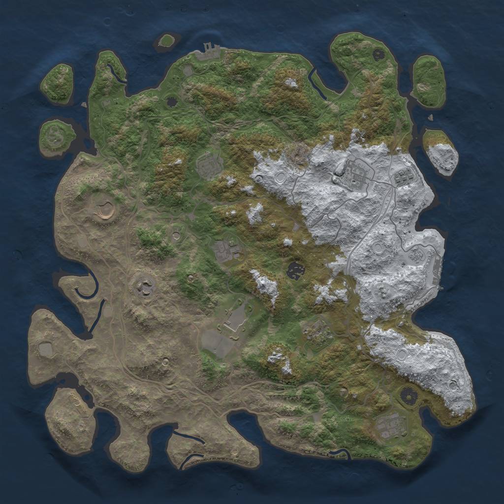 Rust Map: Procedural Map, Size: 4300, Seed: 20220505, 19 Monuments