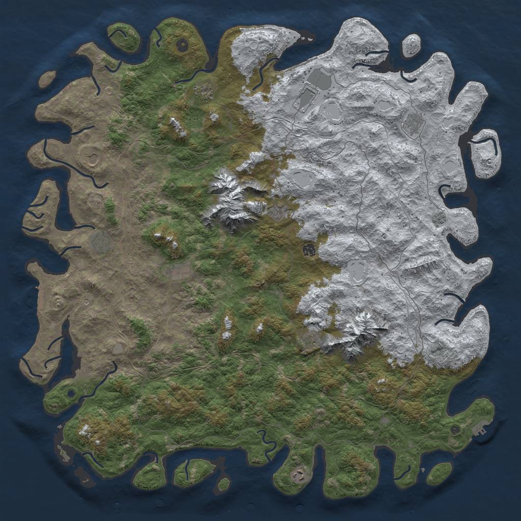 Rust Map: Procedural Map, Size: 6000, Seed: 67213504, 20 Monuments