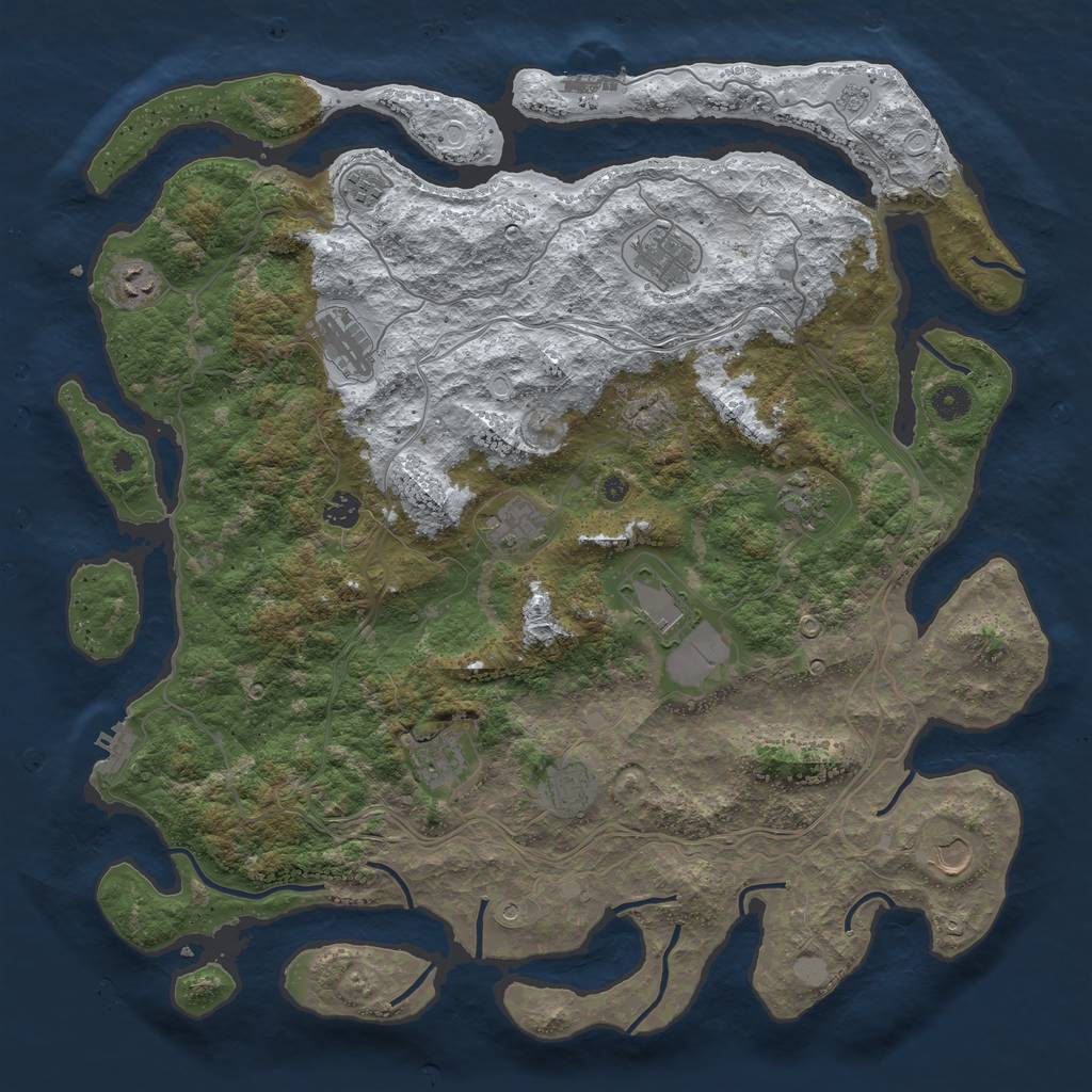 Rust Map: Procedural Map, Size: 4500, Seed: 1970289594, 20 Monuments