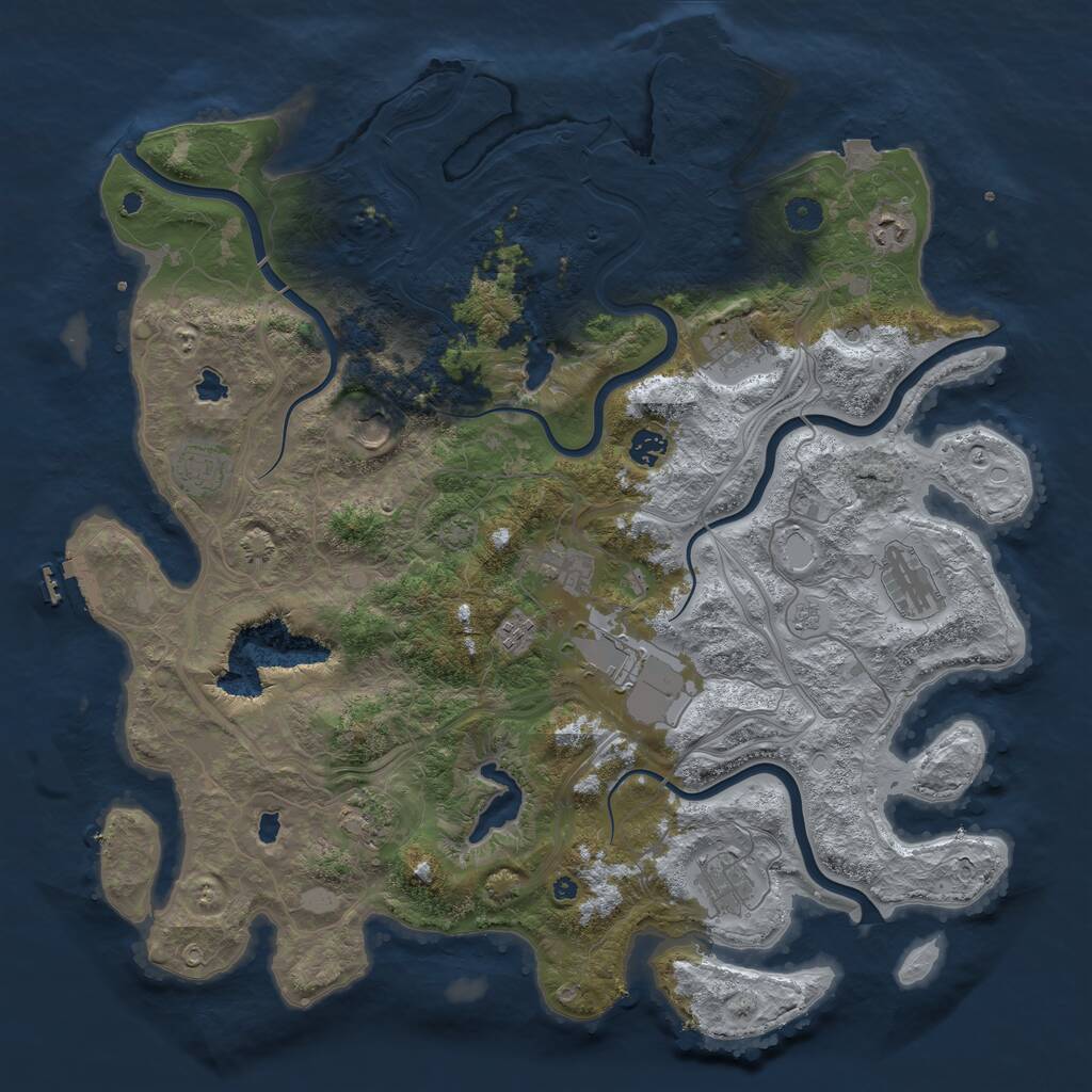 Rust Map: Procedural Map, Size: 4500, Seed: 1234123, 17 Monuments