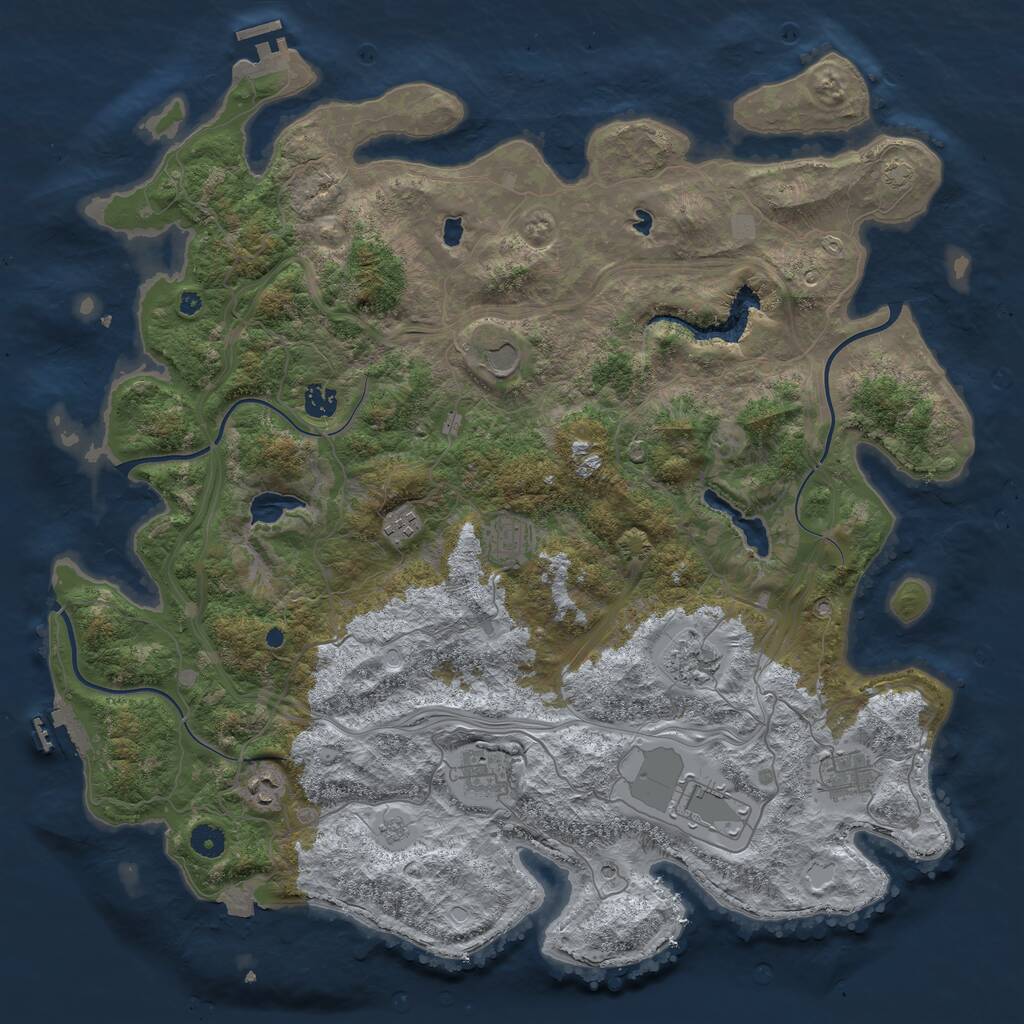 Rust Map: Procedural Map, Size: 4500, Seed: 955627471, 15 Monuments