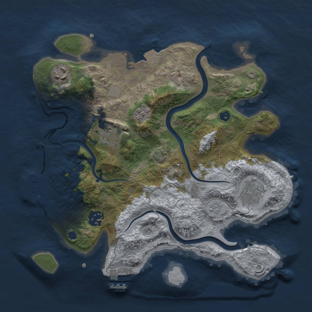 Rust Map: Procedural Map, Size: 3000, Seed: 5894740, 11 Monuments