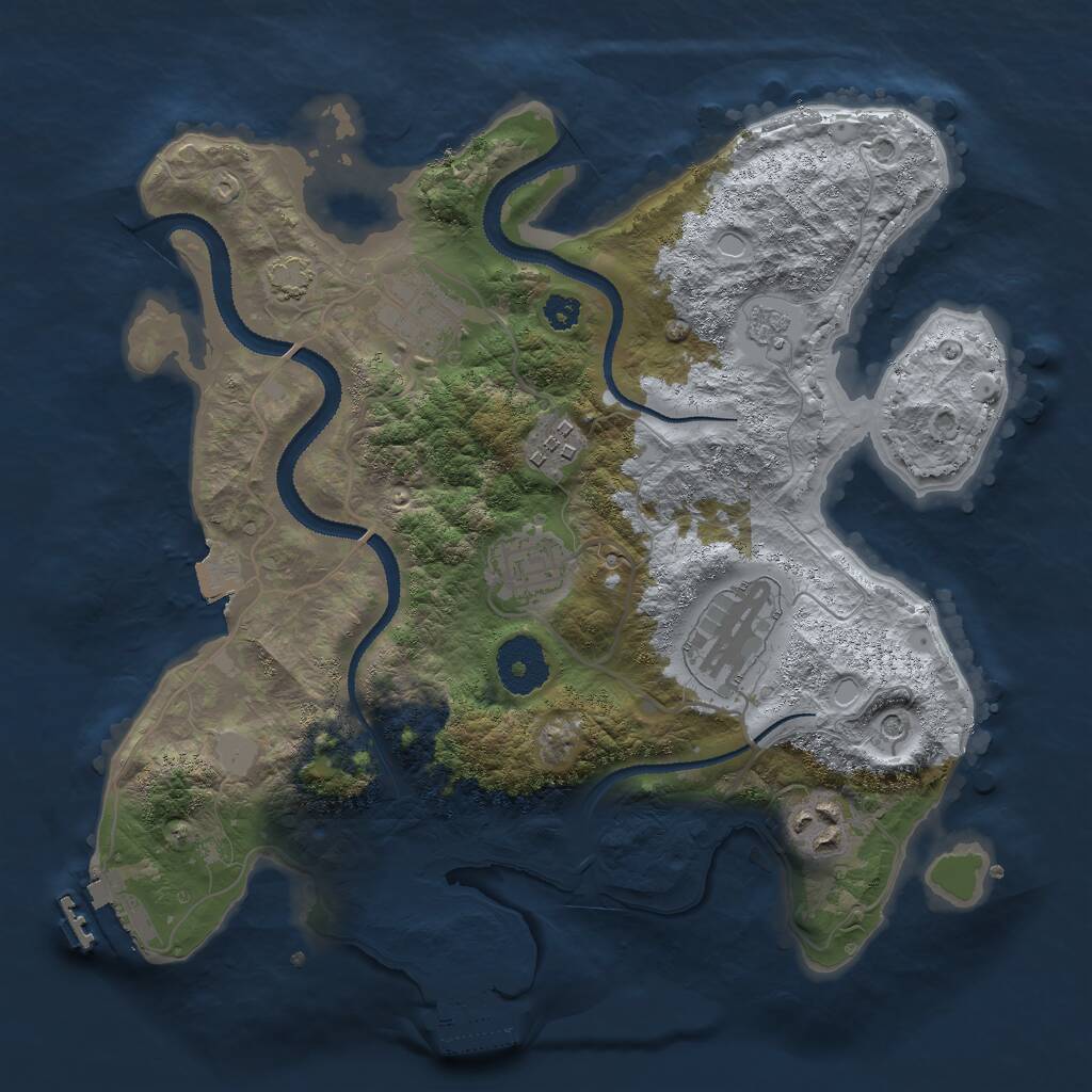 Rust Map: Procedural Map, Size: 3000, Seed: 465056230, 11 Monuments