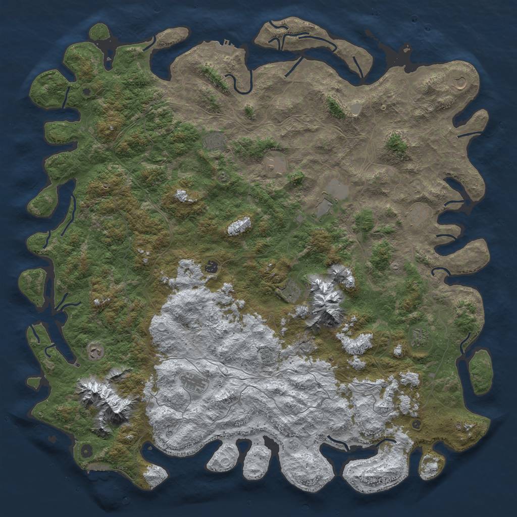 Rust Map: Procedural Map, Size: 6000, Seed: 232413, 20 Monuments