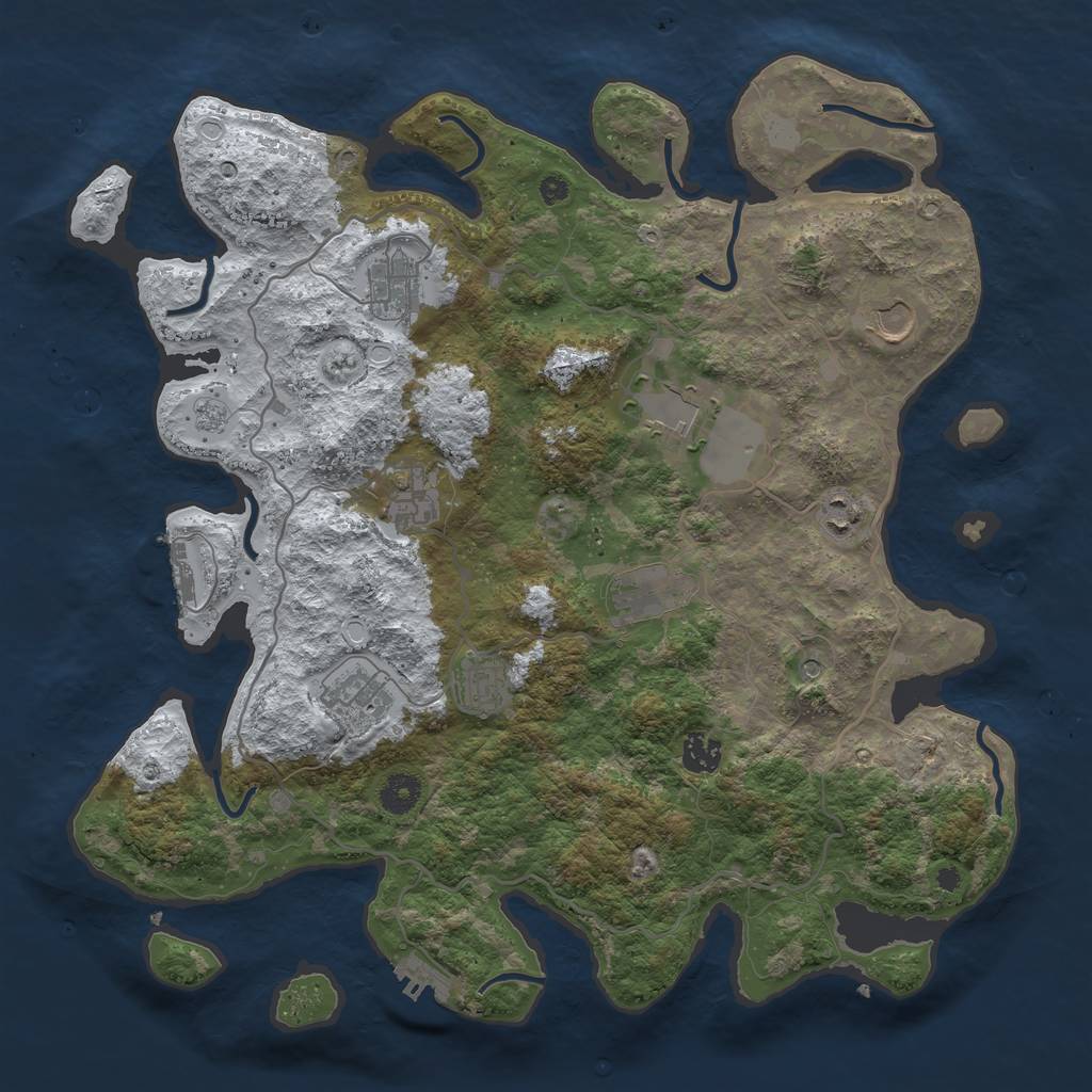 Rust Map: Procedural Map, Size: 4000, Seed: 27515322, 18 Monuments