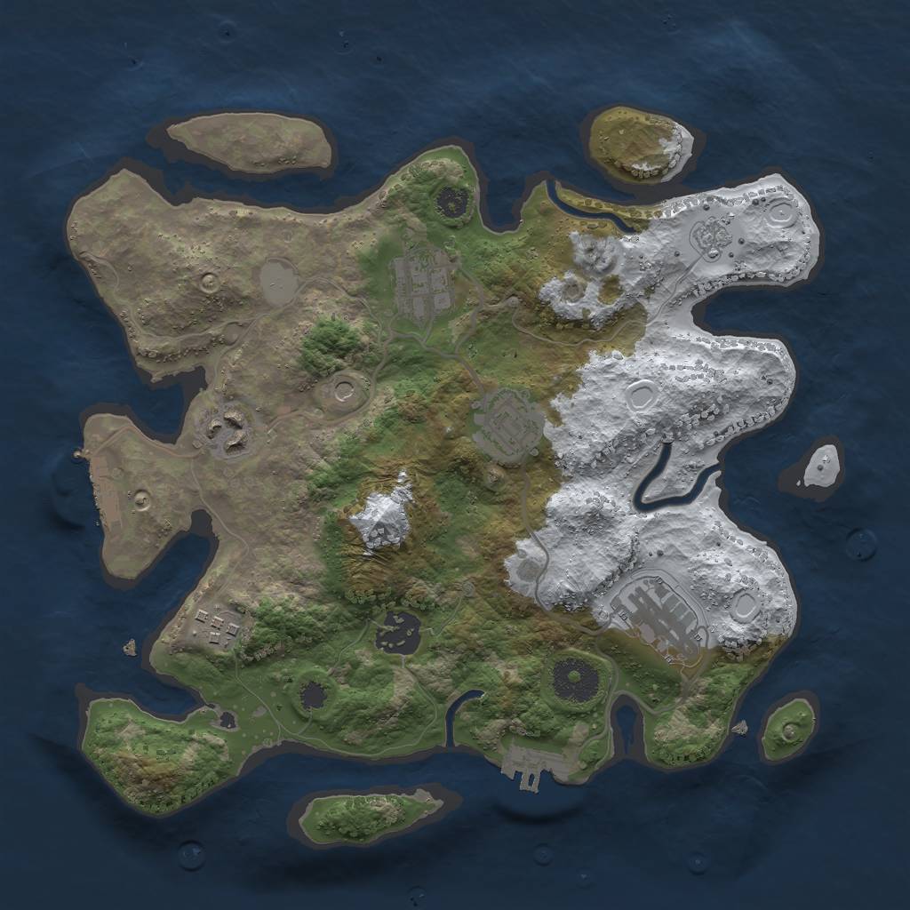 Rust Map: Procedural Map, Size: 3000, Seed: 218666167, 15 Monuments