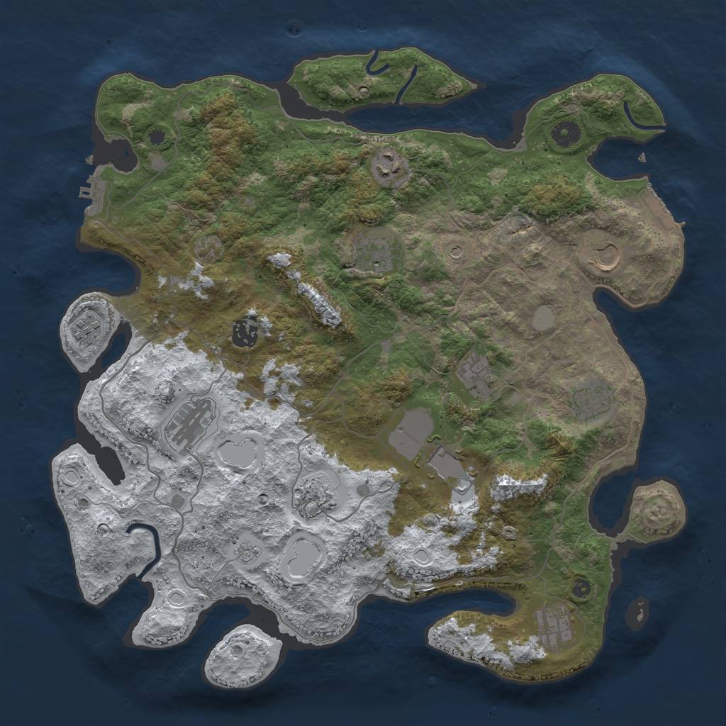 Rust Map: Procedural Map, Size: 4000, Seed: 811681145, 20 Monuments