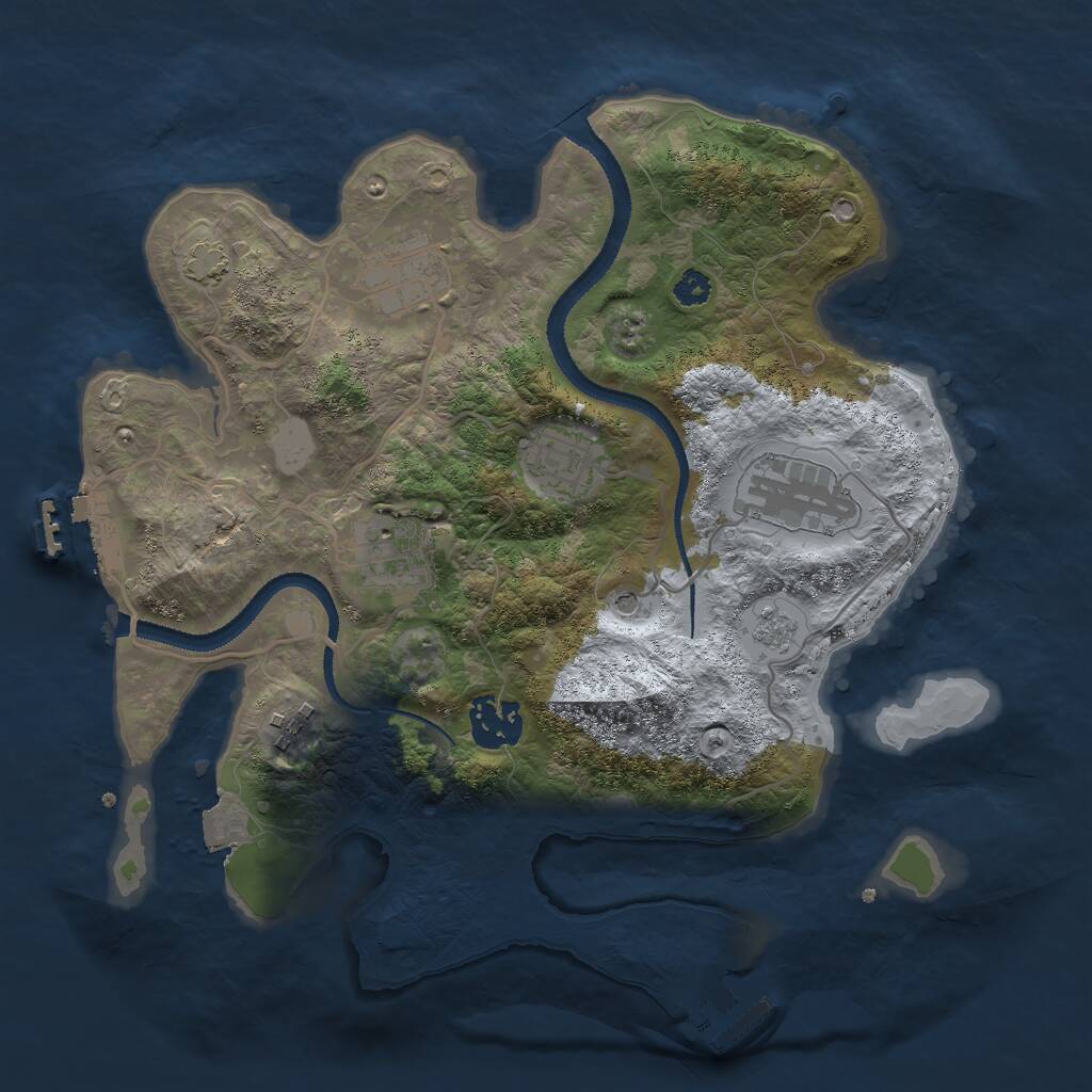 Rust Map: Procedural Map, Size: 3000, Seed: 819290822, 12 Monuments